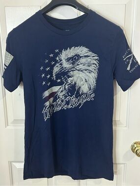 Grunt Style Mens Blue Graphic Tee Shirt We The People Patriotic Size Large